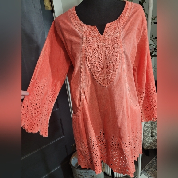Parsley & Sage Dresses & Skirts - Parsley & Sage Dress Tunic Half Sleeves Embroidered Pockets Bohemian Size Medium
